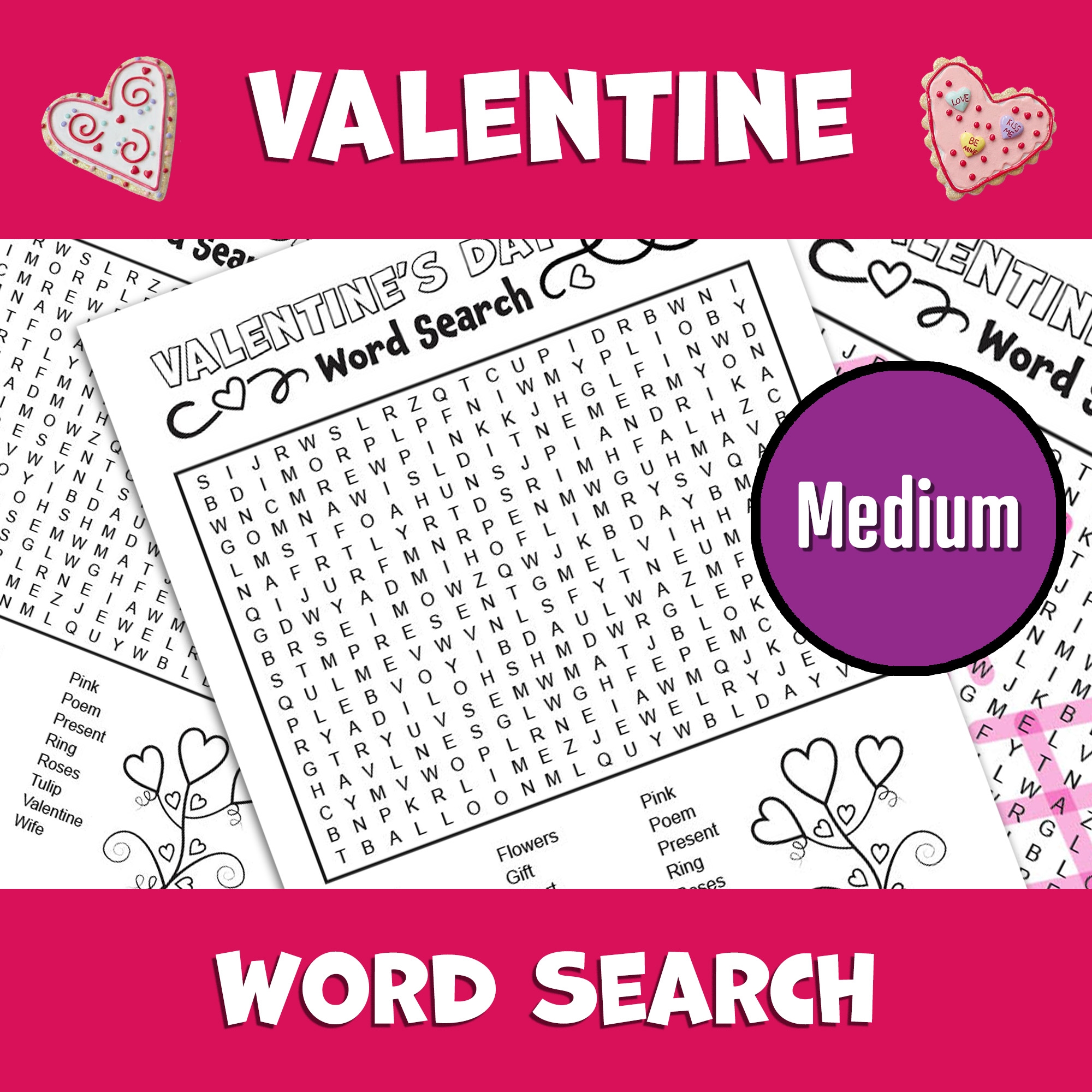 Valentines Day Word Search Medium Winter Word Search Puzzle Made By Teachers