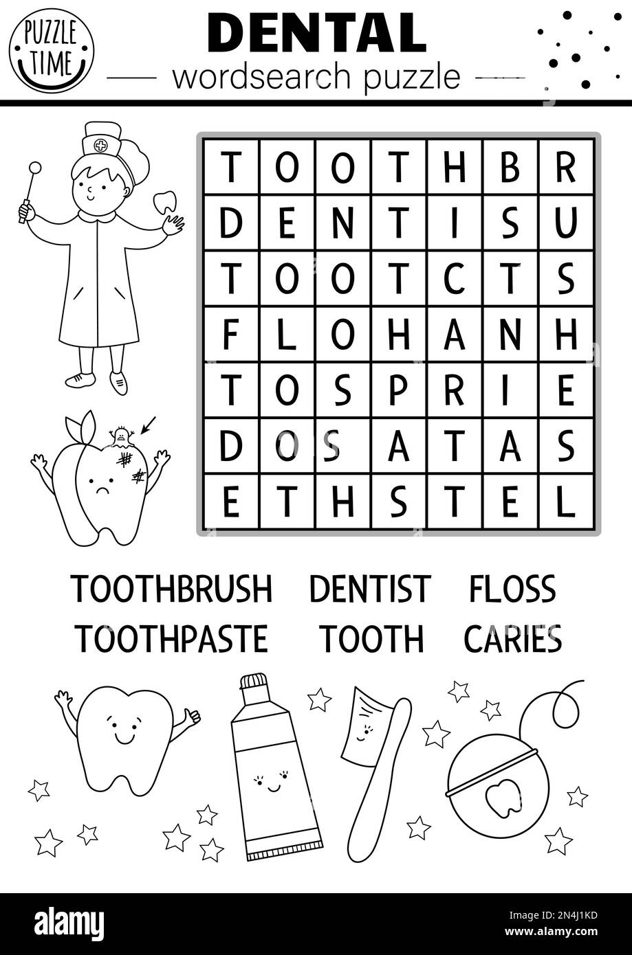 Dental Word Search Printable