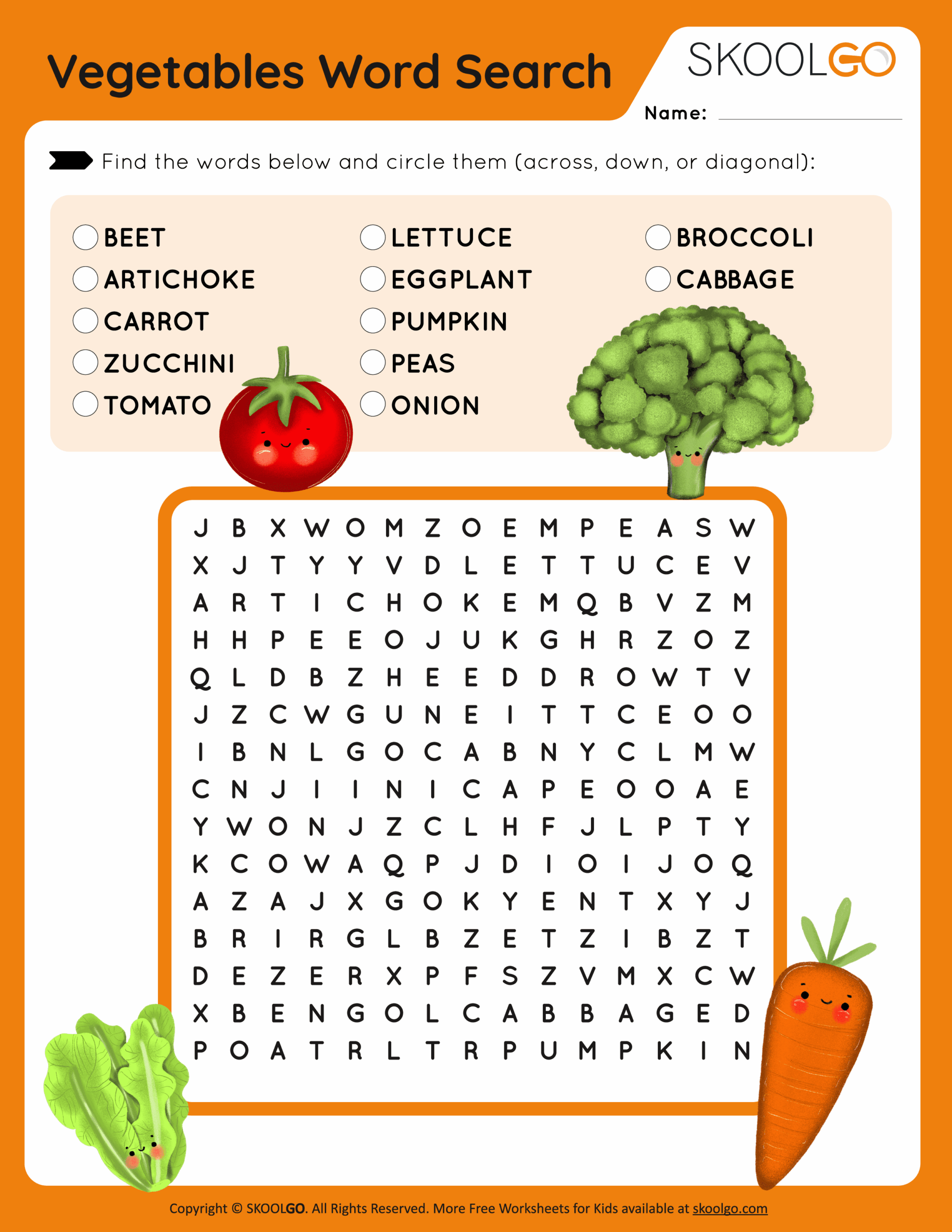 Printable Kindergarten Word Searches