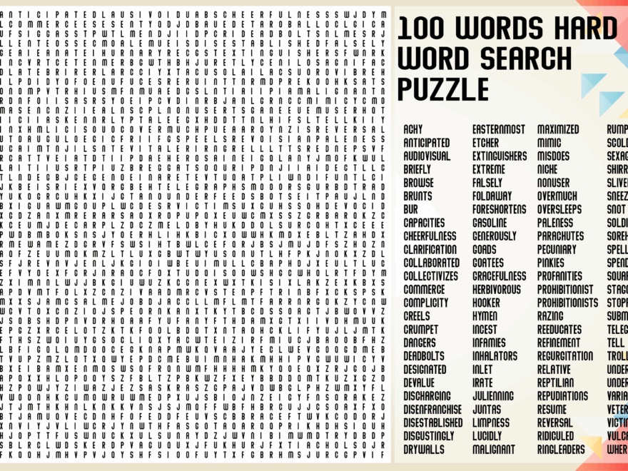 Very Hard Word Searches 10 Free PDF Printables Printablee