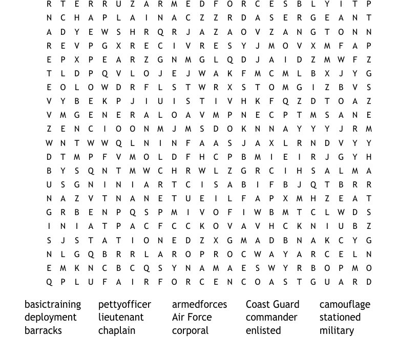 Veterans Day Word Search WordMint
