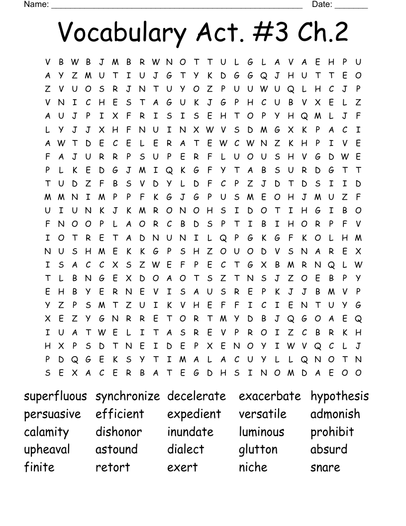 Vocabulary Act 3 Ch 2 Word Search WordMint