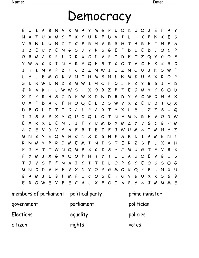 Voting Word Search WordMint