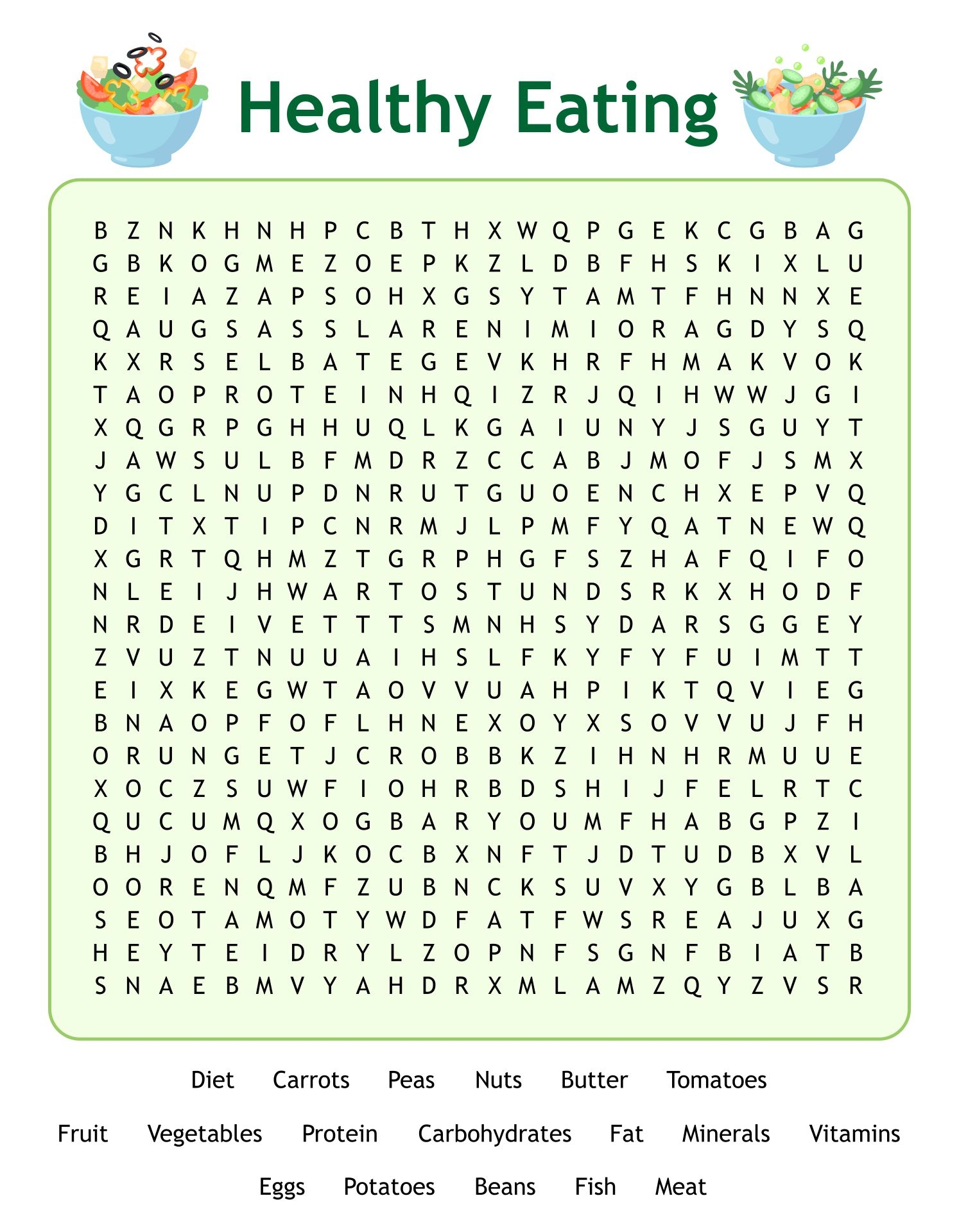 Health Word Searches Printable
