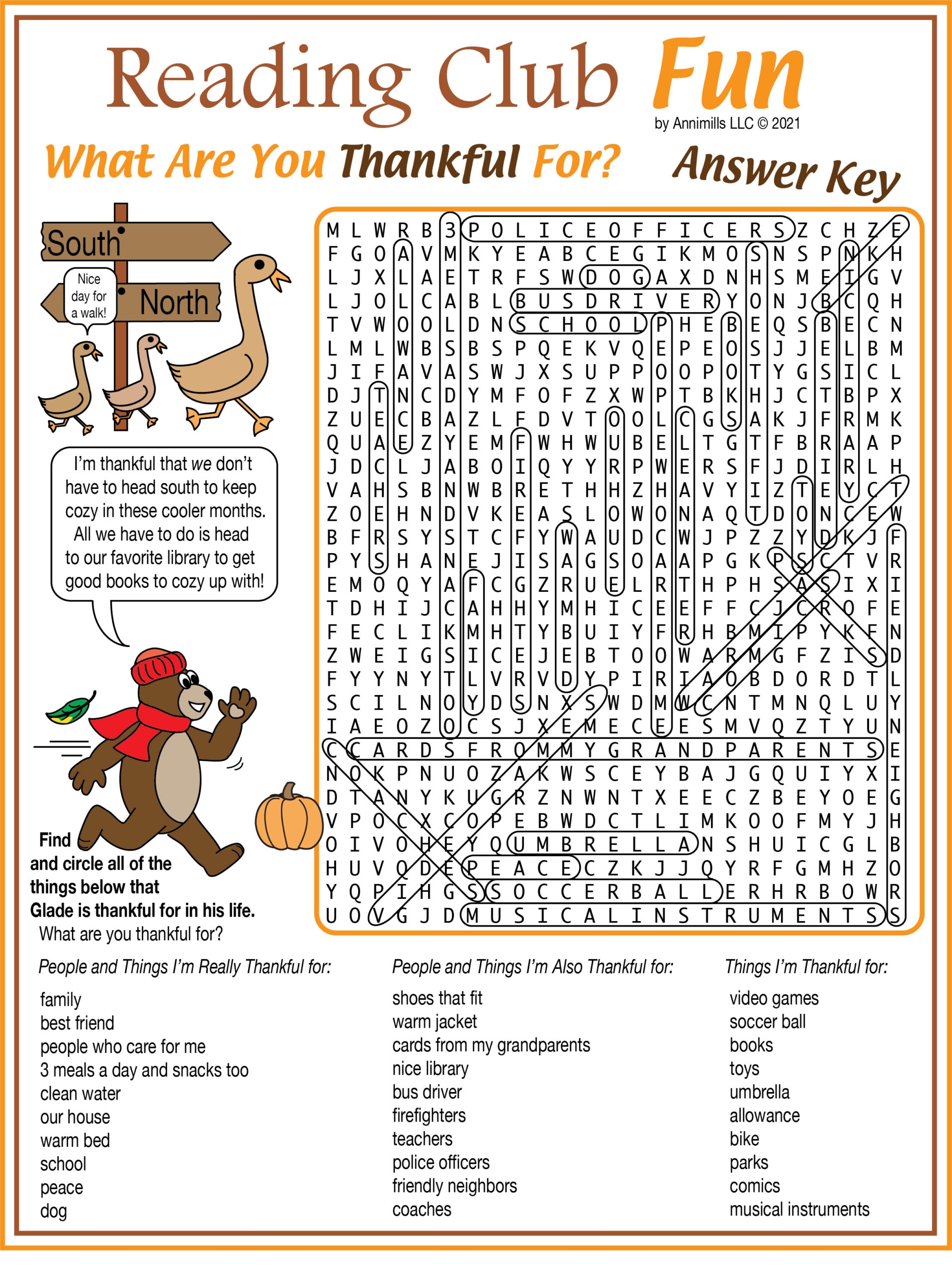 What Are You Thankful For Thanksgiving Printable Word Search Puzzle Made By Teachers