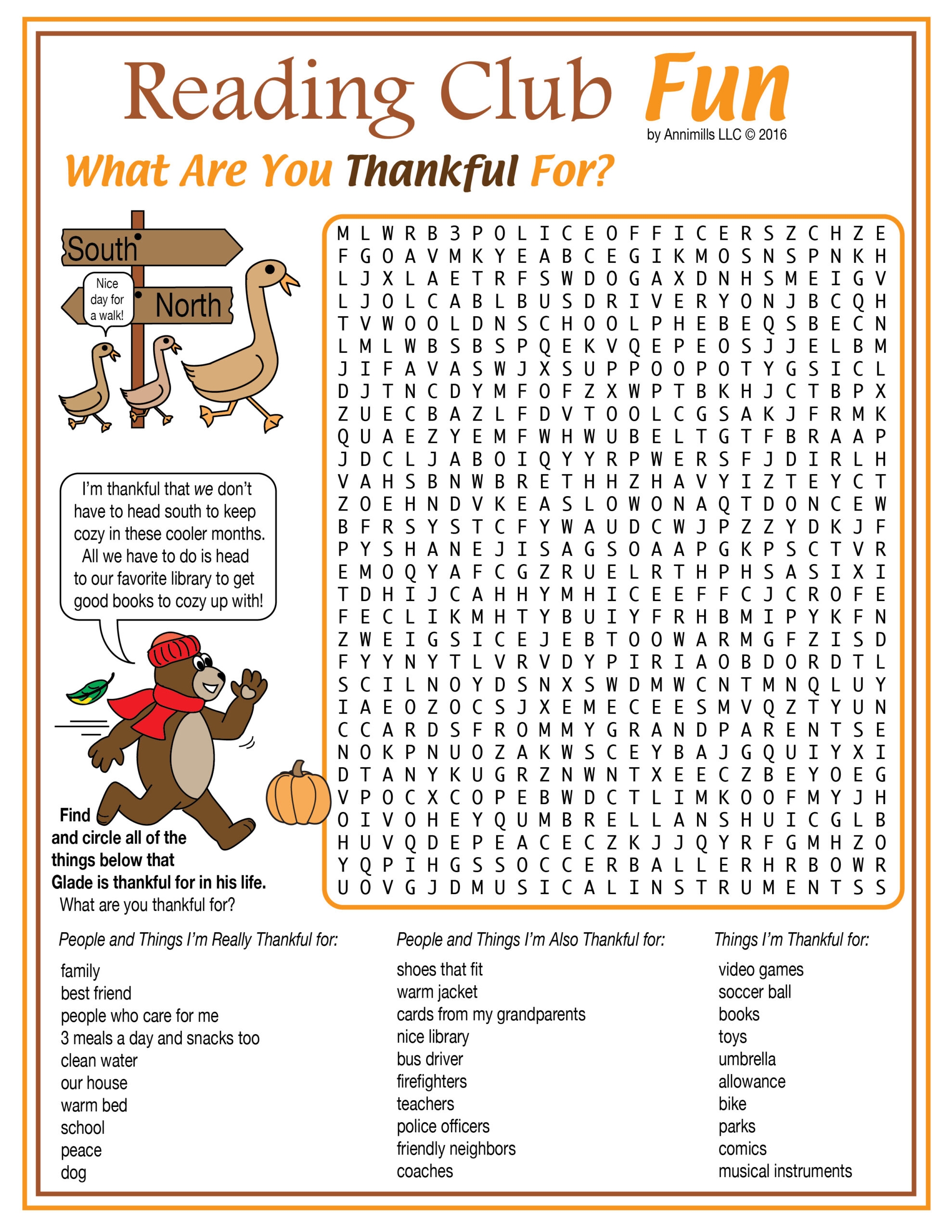 What Are You Thankful For Thanksgiving Printable Word Search Puzzle Made By Teachers
