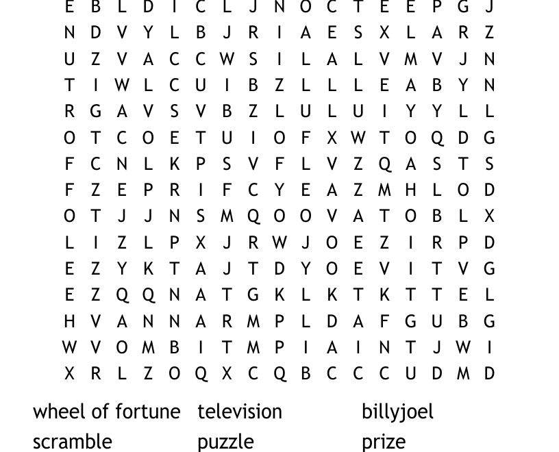 Wheel Of Fortune Word Search WordMint
