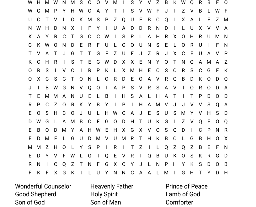 Who Is Jesus Word Search WordMint