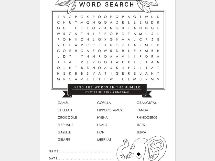 Wildlife Word Search Printable Pete Cromer