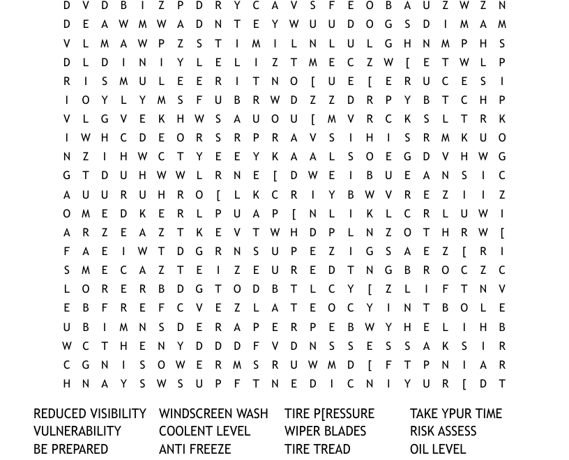 Winter Weather Hazards Word Search WordMint