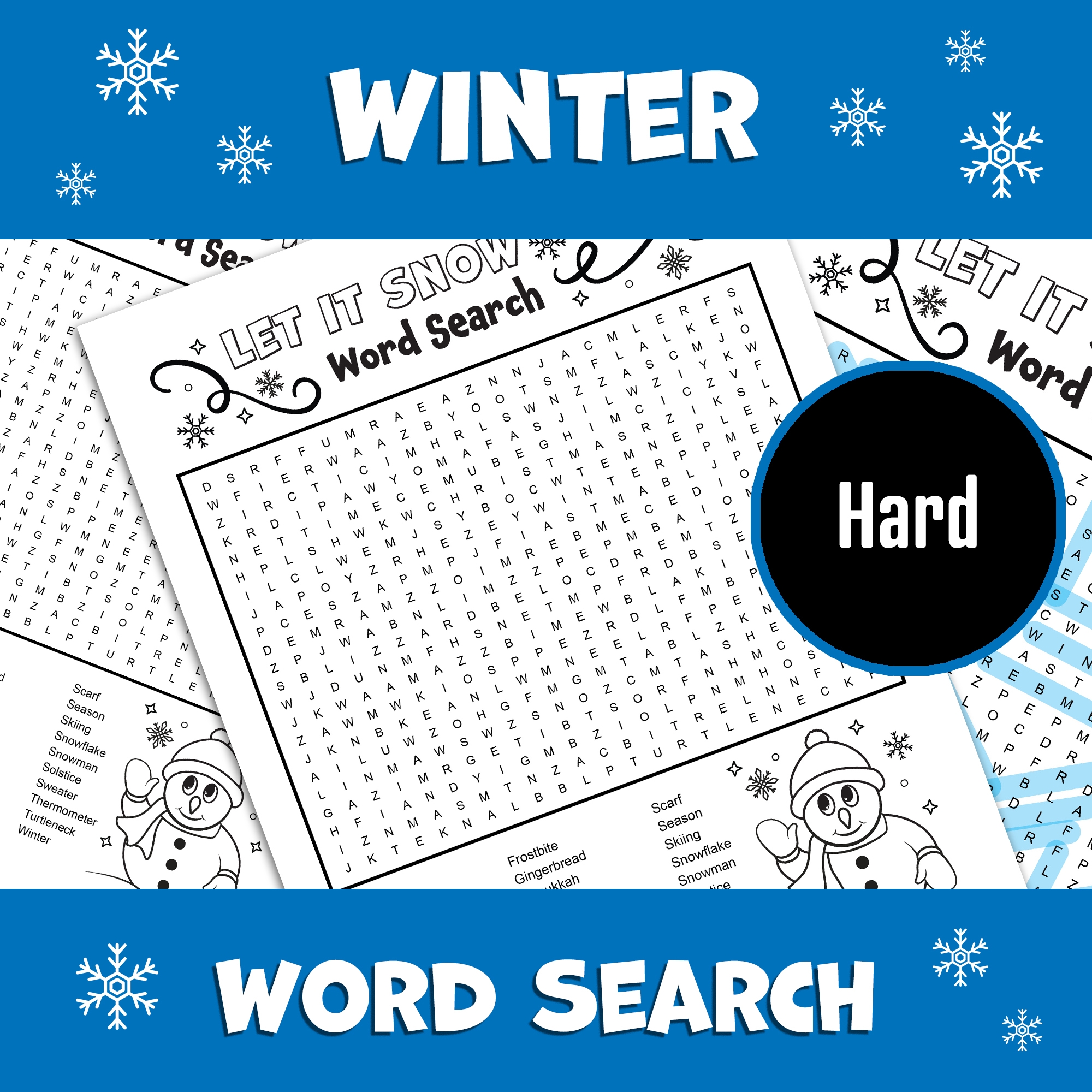 Winter Word Search Easy Level Word Puzzle Game Word Find Activity Made By Teachers
