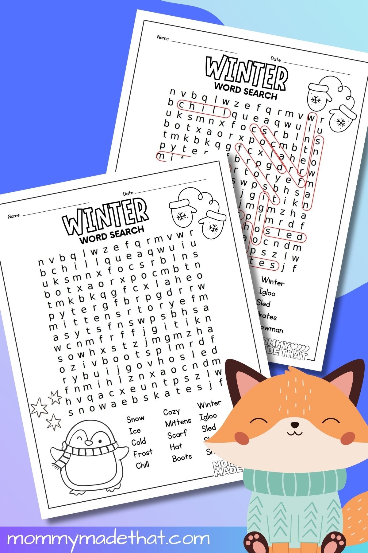 Winter Word Search Free Printable 