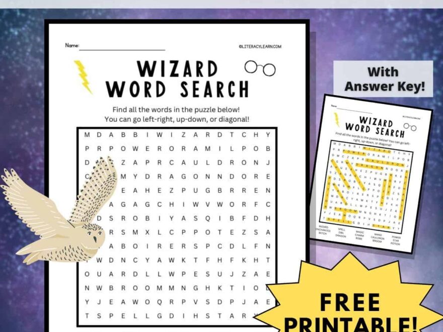 Wizard Word Search Free Printable Literacy Learn