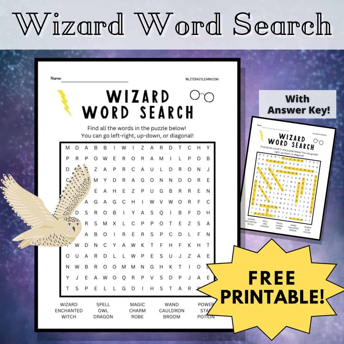 Wizard Word Search Free Printable Literacy Learn