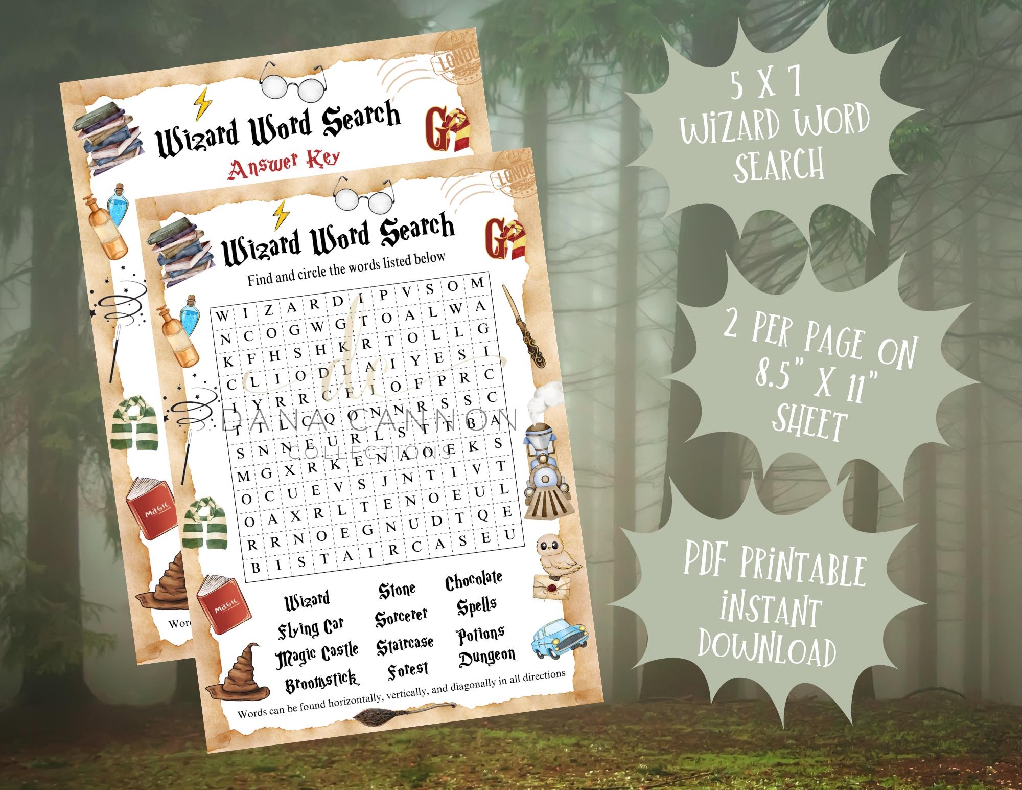Wizard Word Search Printable