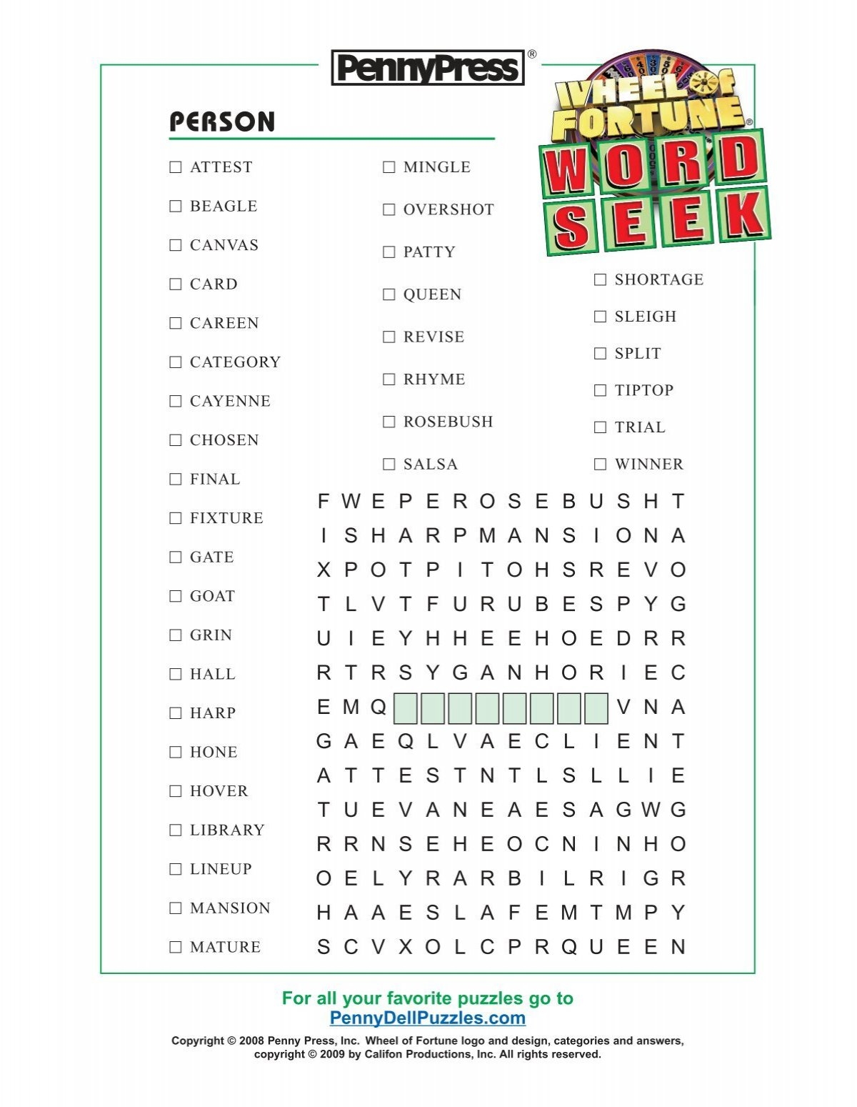WOF Free 3 PennyDellPuzzles