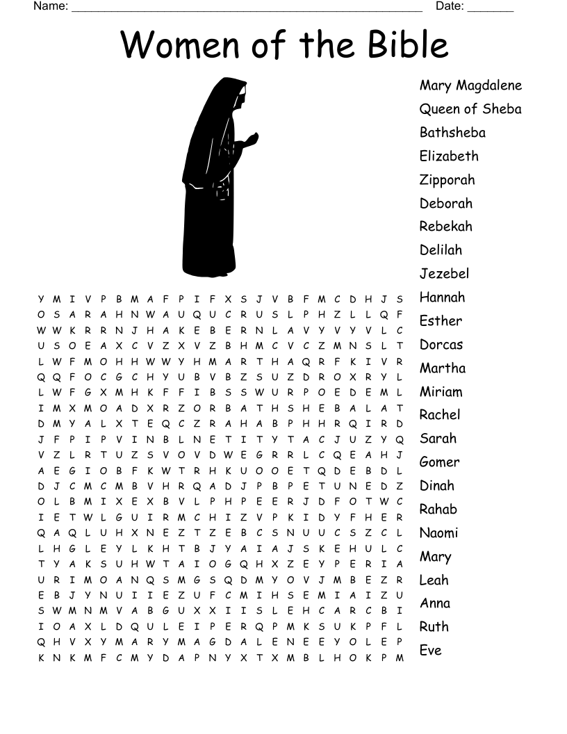 Women Of The Bible Word Search WordMint