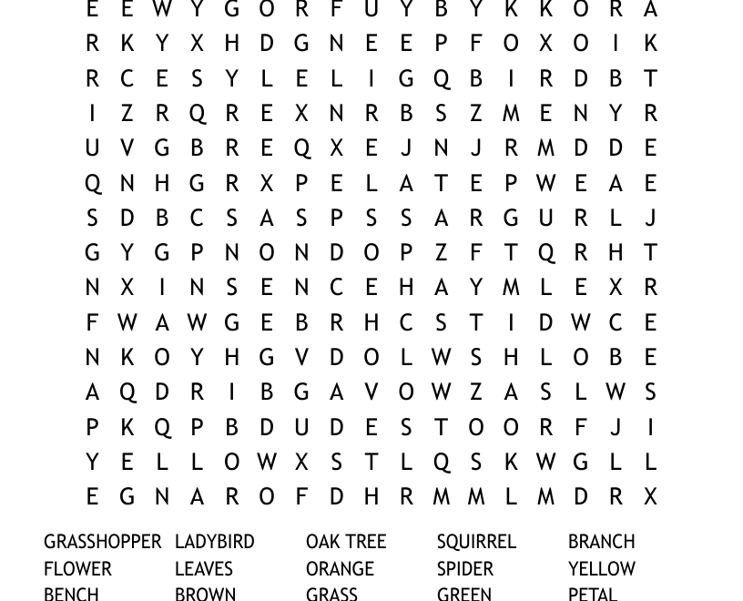 Woodland Wordsearch WordMint