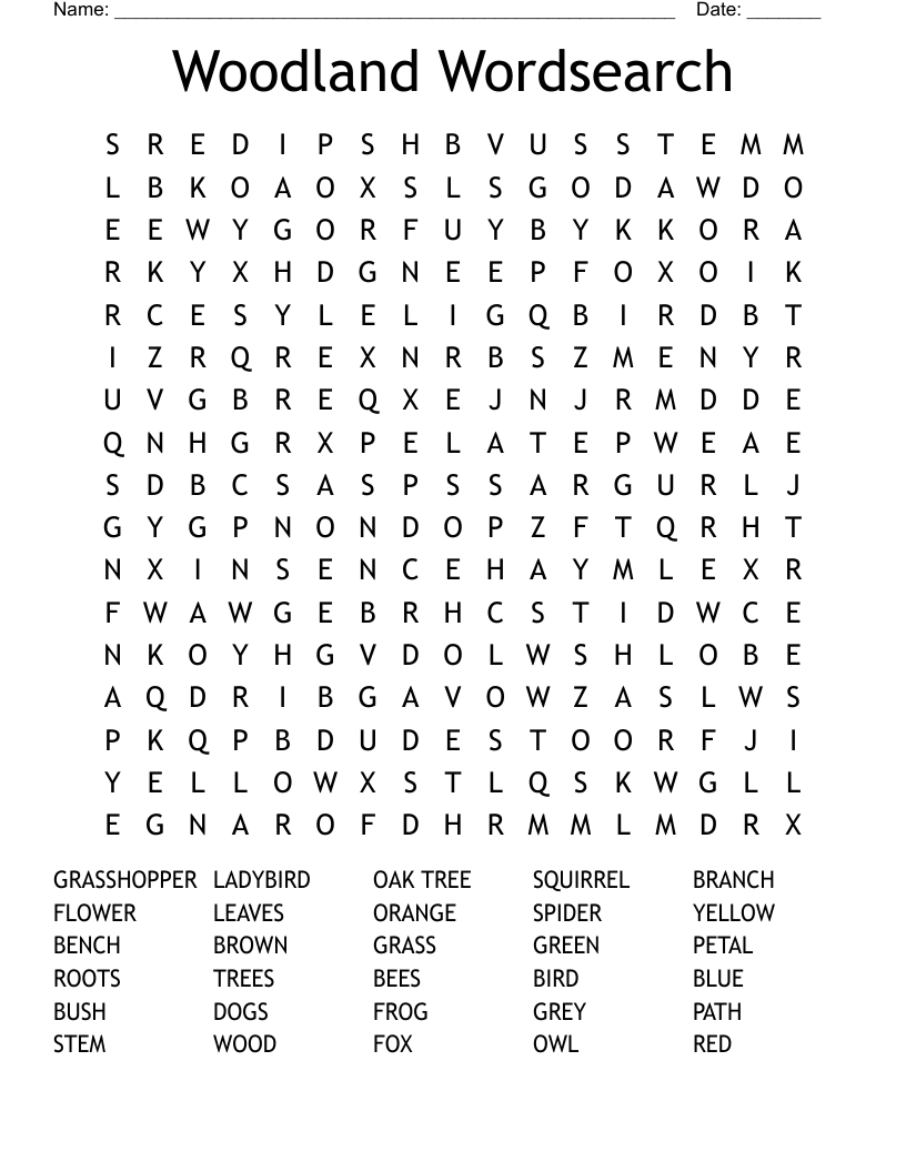 Woodland Wordsearch WordMint