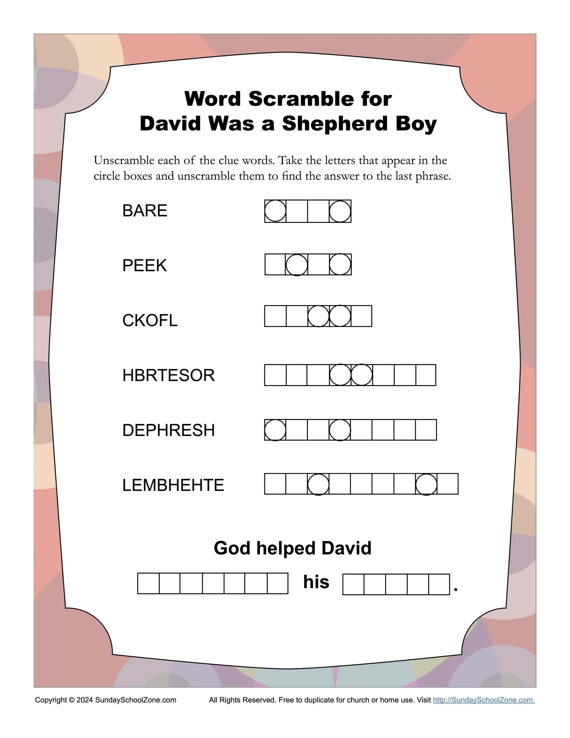 Printable Free Bible Word Search Puzzles