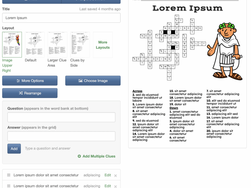 Word Search Bingo Card Crossword Puzzle Maker WordMint