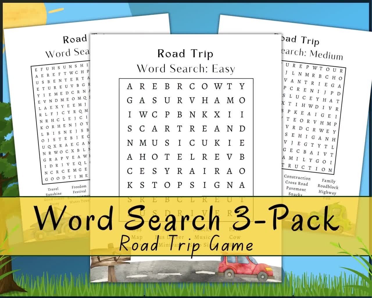 Word Search Bundle Printable Puzzle Pages For Kids And Adults Digital Printable Pages Instant Download PDF Etsy