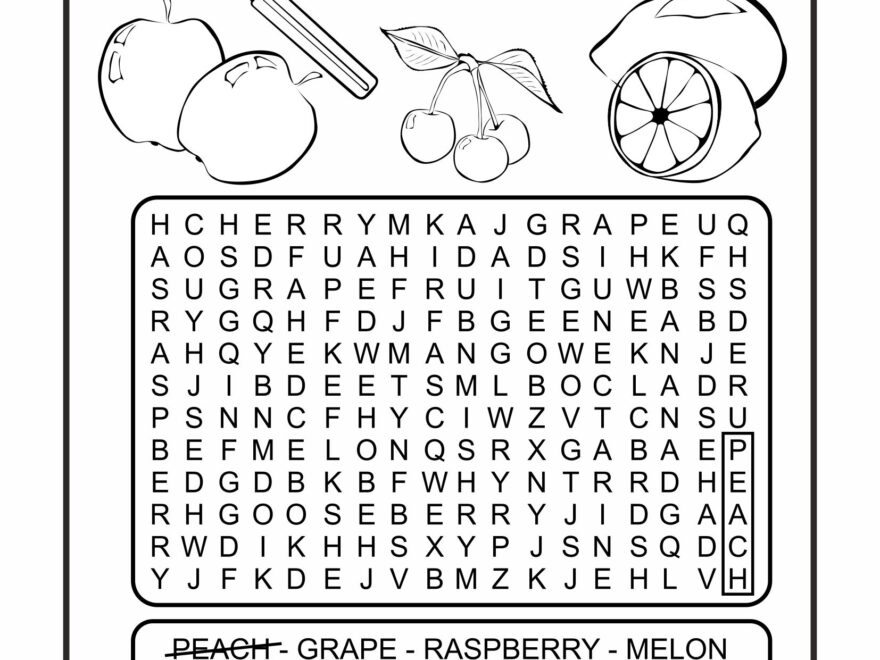 Word Search Cool Coloring Pages