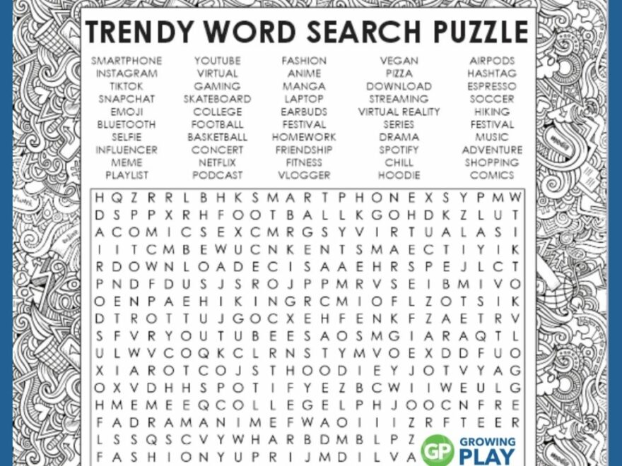 Word Search For Teens Free Printable Puzzle Growing Play