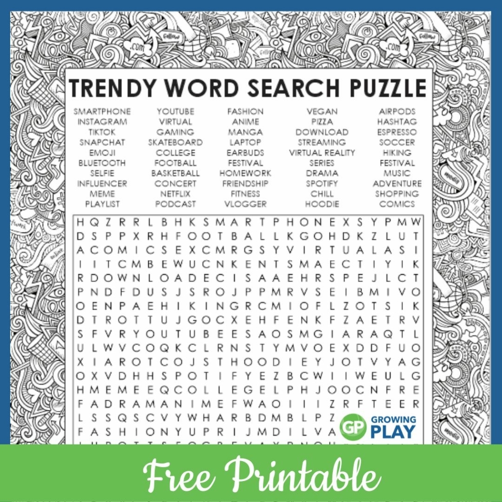 Word Search For Teens Free Printable Puzzle Growing Play Word Search For Teens Free Printable Puzzle Growing Play