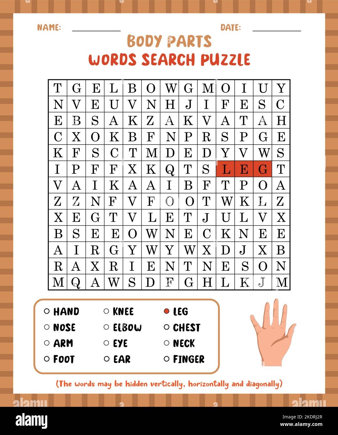 Body Parts Printables Body Parts Word Search
