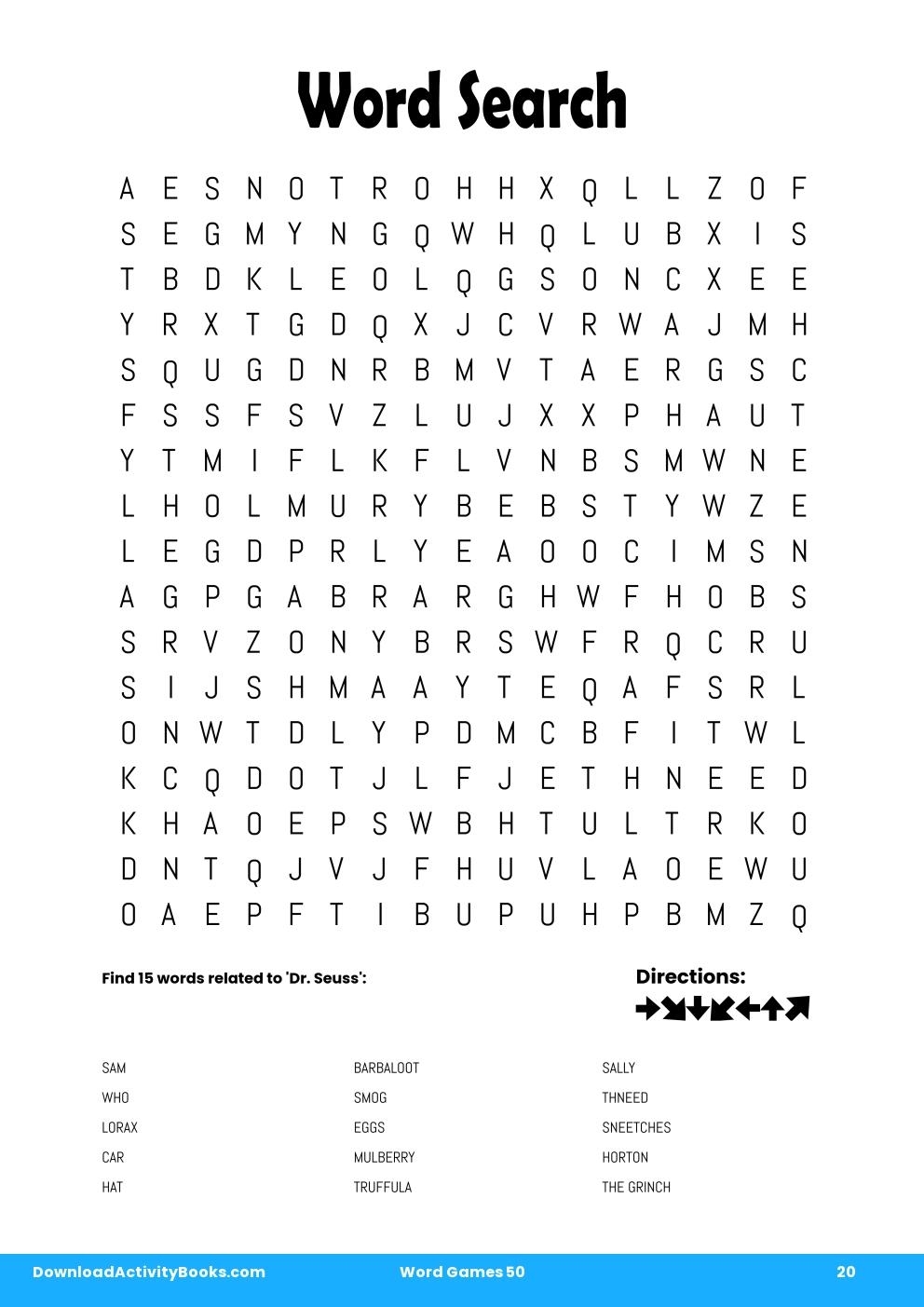 50 Word Word Search Printable