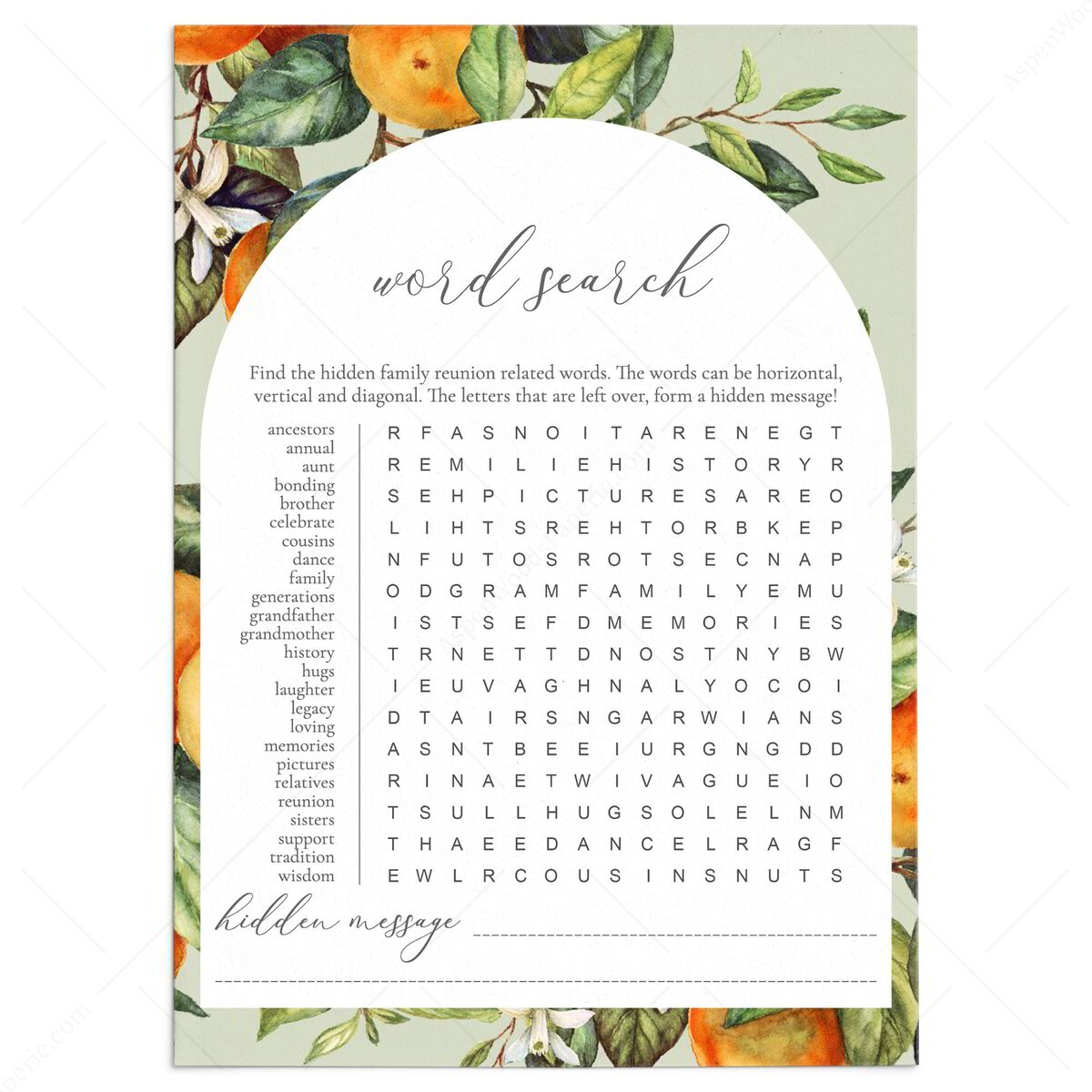 Word Search Puzzle Summer Family Party Ideas