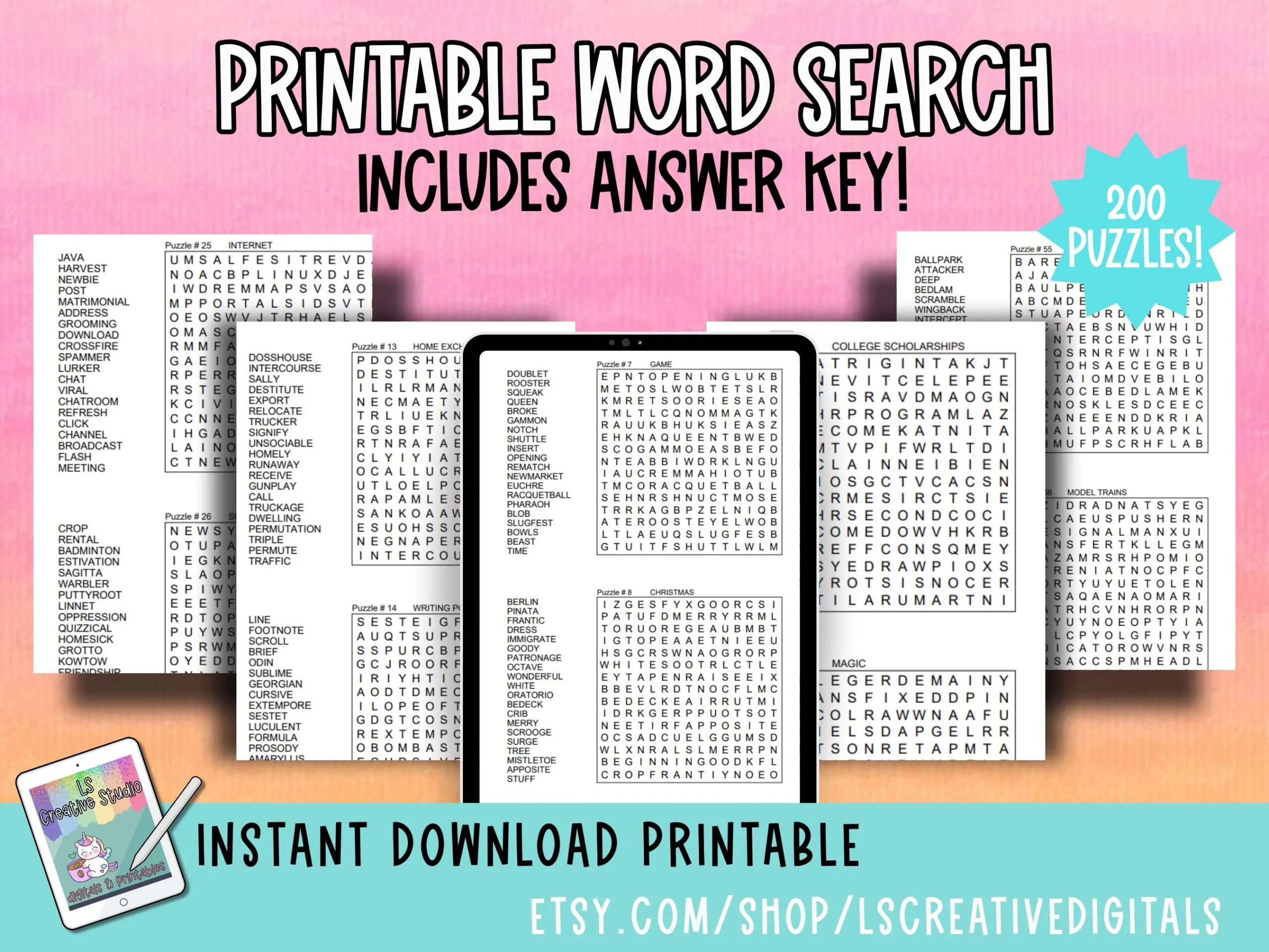 Word Search Puzzle Worksheets W answer Key Brain Games For Adults Printable Word Games Etsy Word Search Puzzle Worksheets W answer Key Brain Games For Adults Printable Word Games Etsy