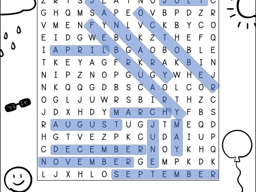 Word Search Puzzles For Days Of Week Months Of The Year Time Word Vocabulary Printable PDF Math ELA Worksheets Kids Activity Sheets Etsy