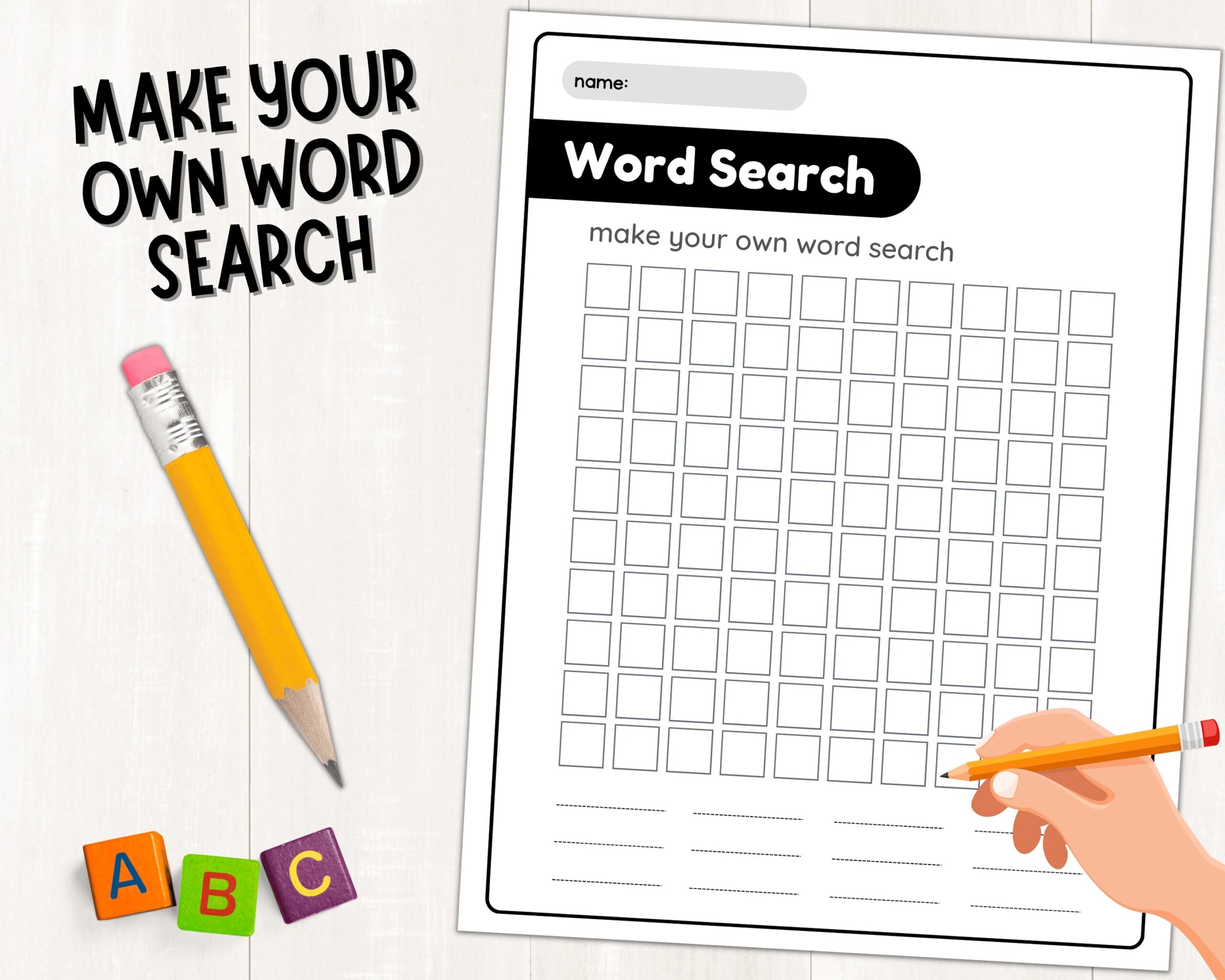 Make Your Own Word Search Printable