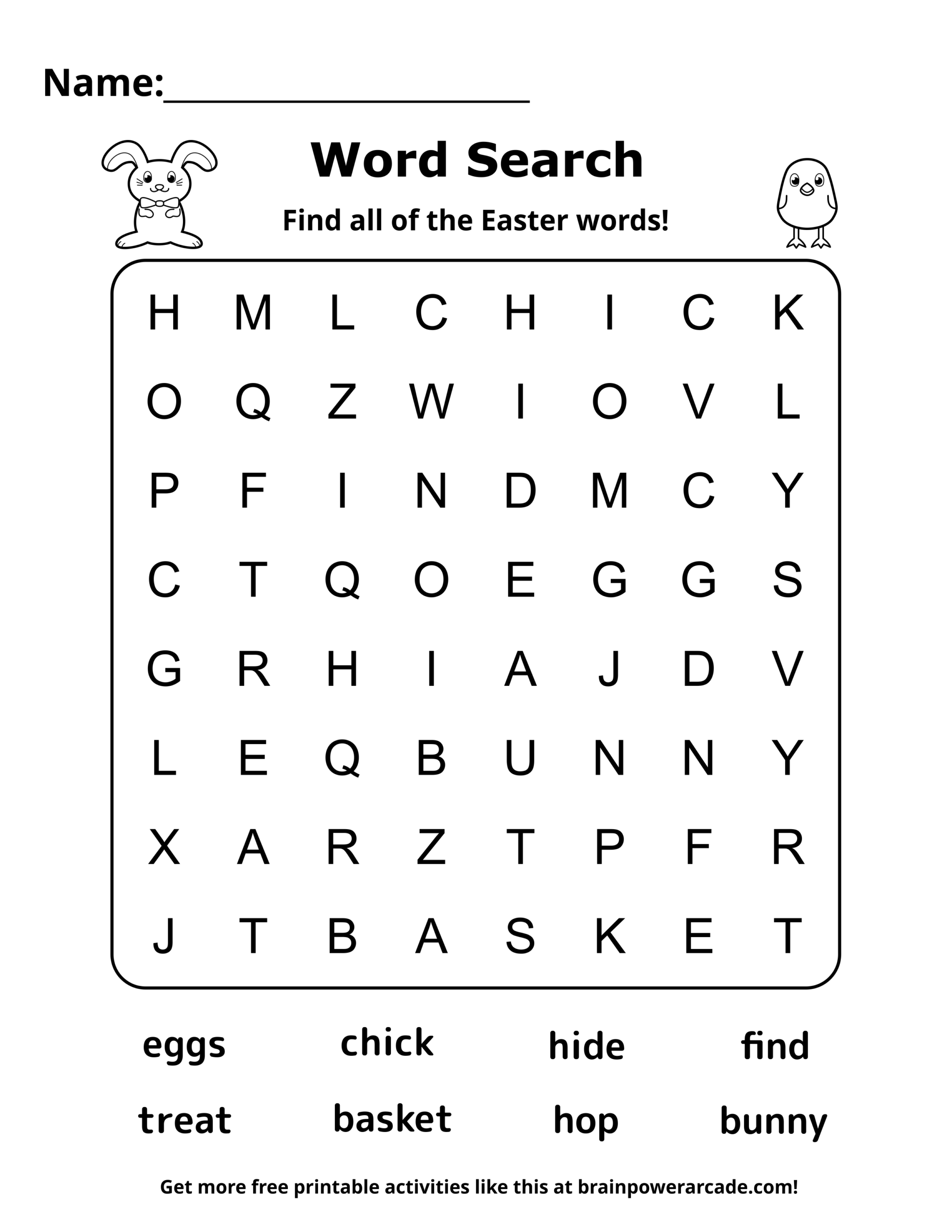 Printable Word Searches Easter