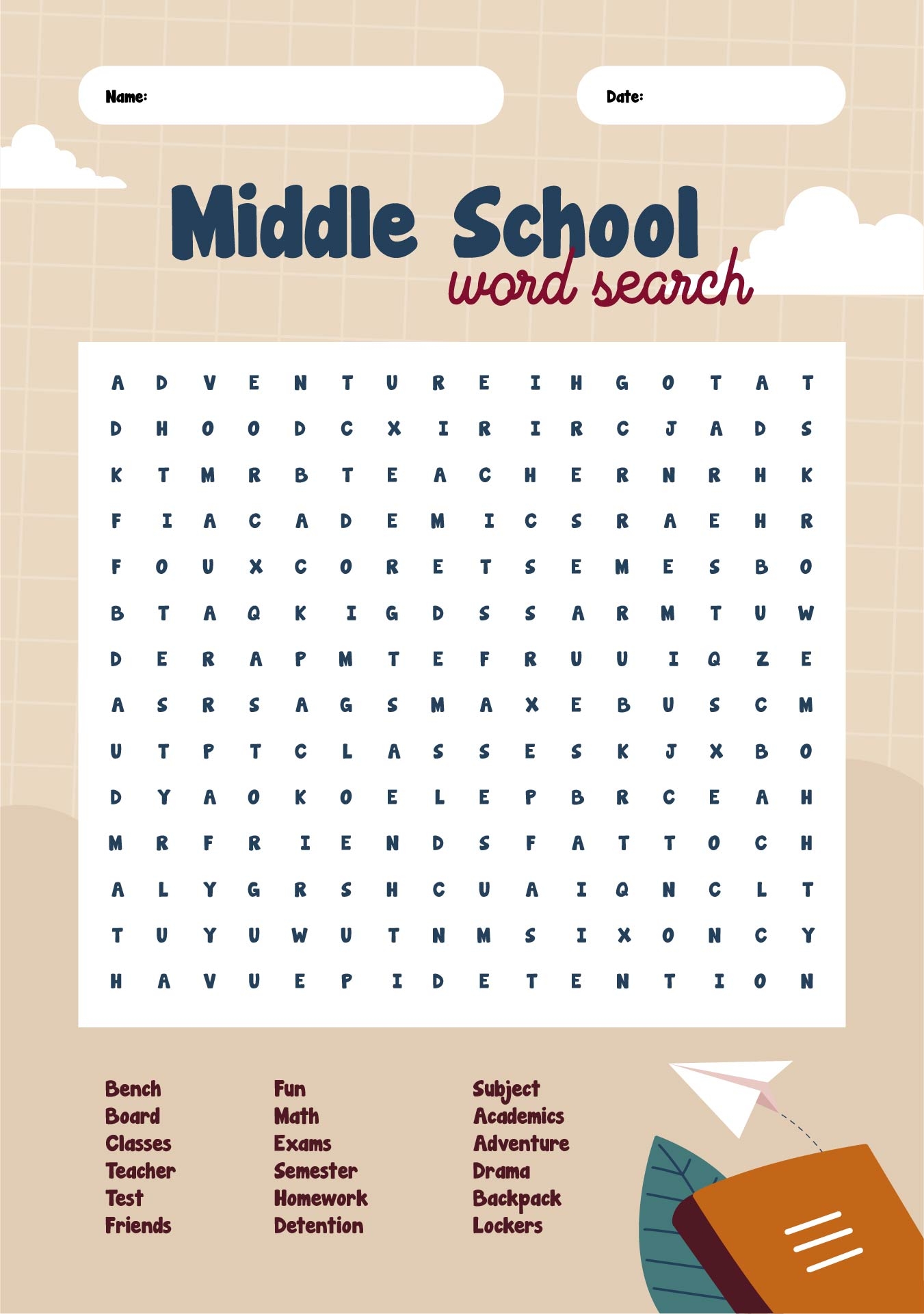 Word Searches For Middle School 14 Free PDF Printables Printablee