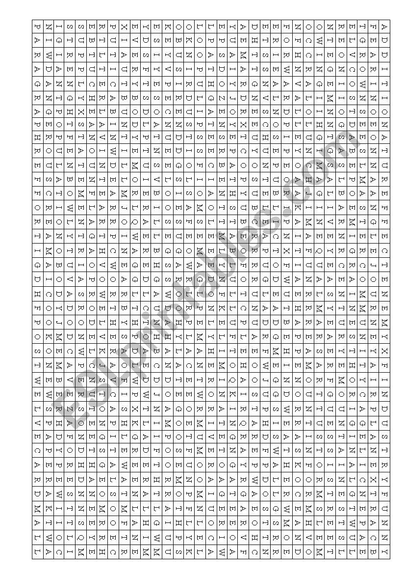 Printable Word Search 100 Words