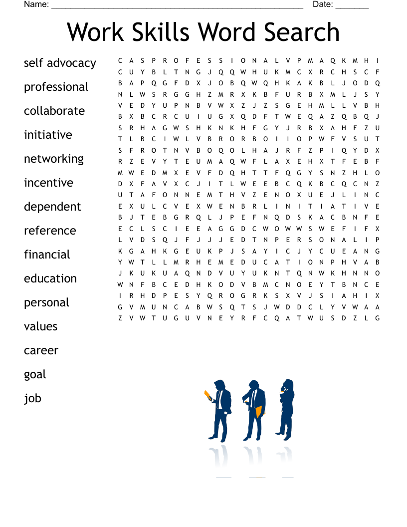Work Skills Word Search WordMint