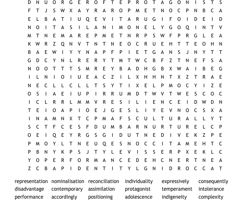 Year 8 Vocabulary Word Search WordMint