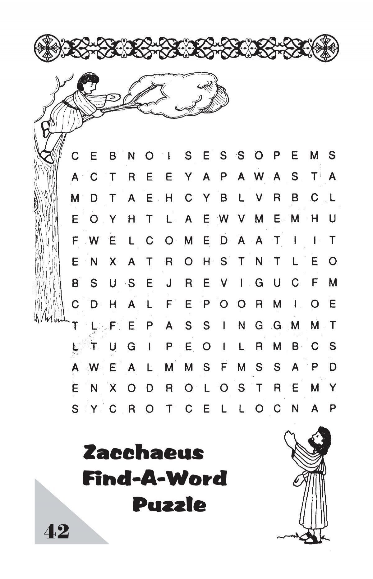 Zacchaeus Find A Word Puzzle