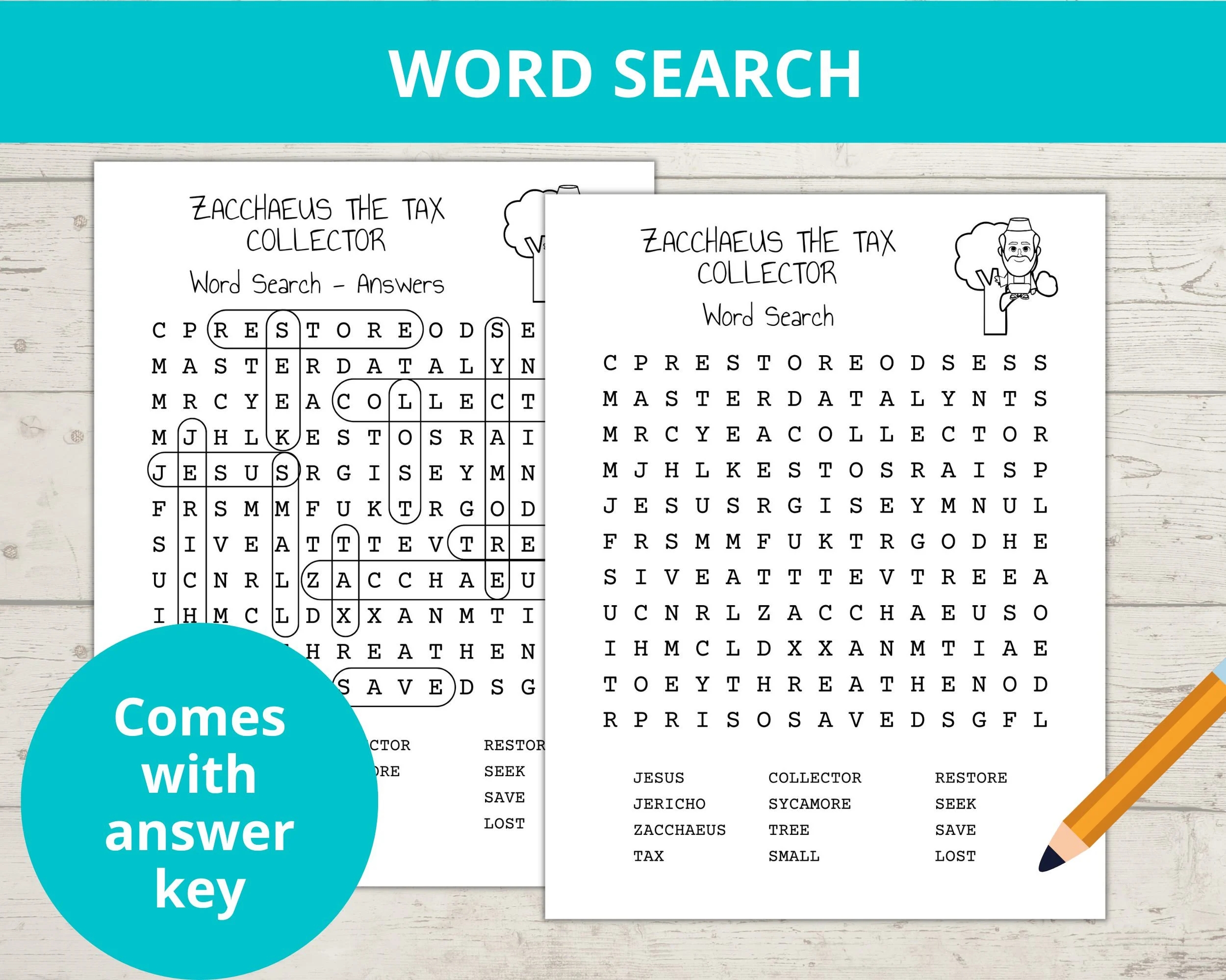 Zacchaeus Printable Zacchaeus The Tax Collector Bible Story Crafts Sunday School Activity Bible Bookmarks Word Search I Spy Etsy Ireland