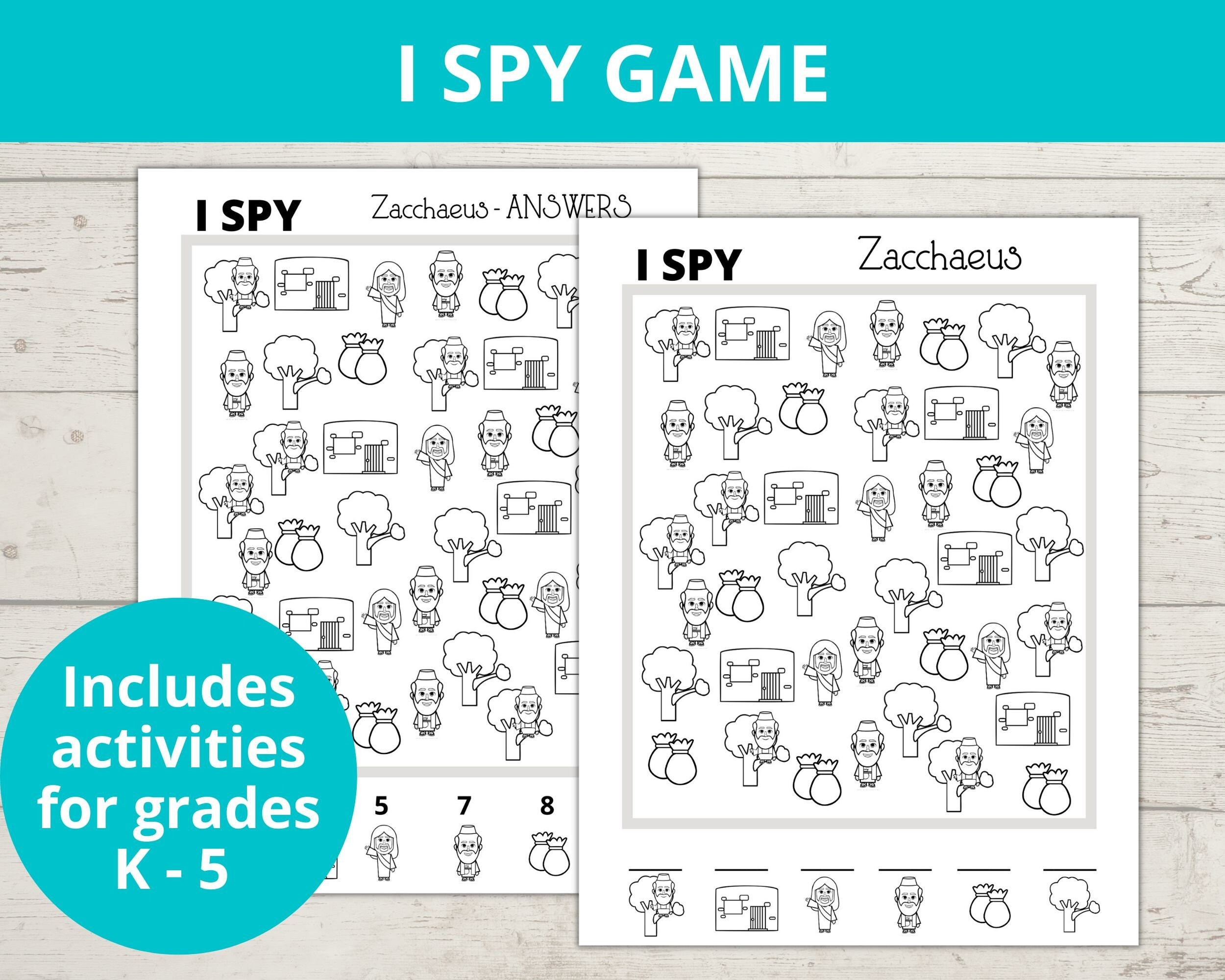 Zacchaeus Printable Zacchaeus The Tax Collector Bible Story Crafts Sunday School Activity Bible Bookmarks Word Search I Spy Etsy