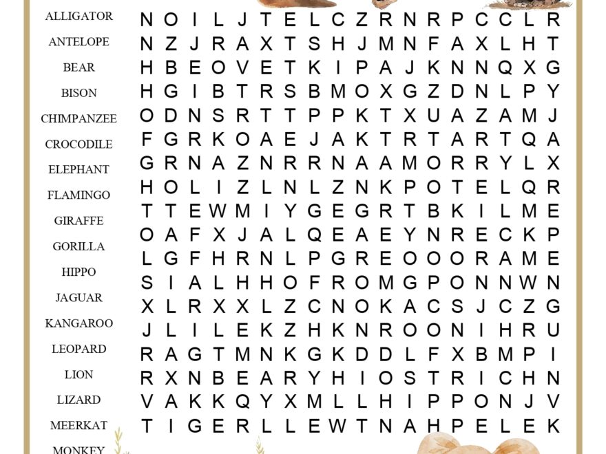 Zoo Word Search