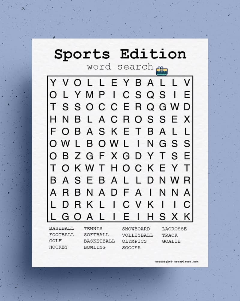 Word Search Sports Sports Word Search Free Printable
