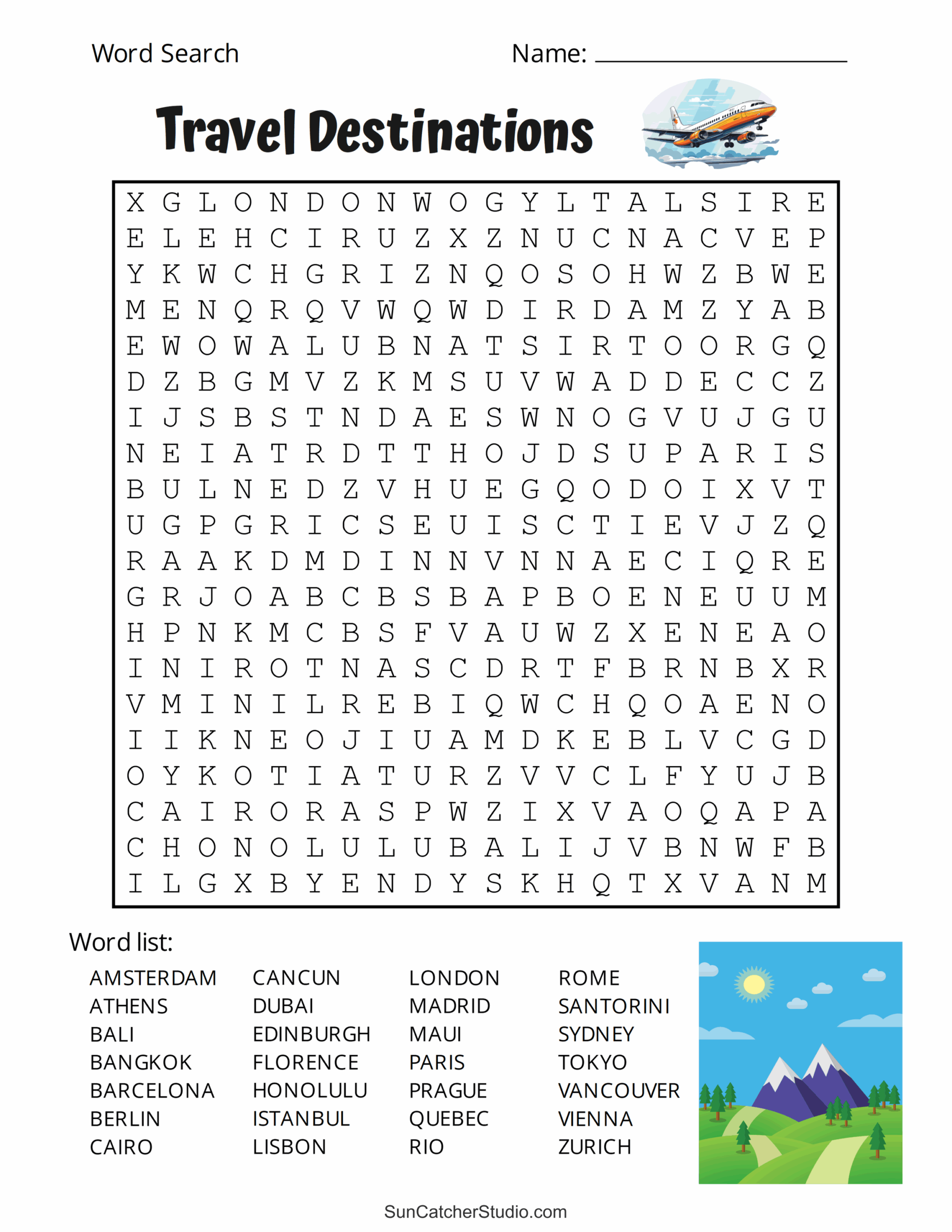 Free Word Search Printable Large Print