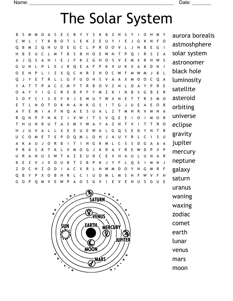 Space Word Search WordMint