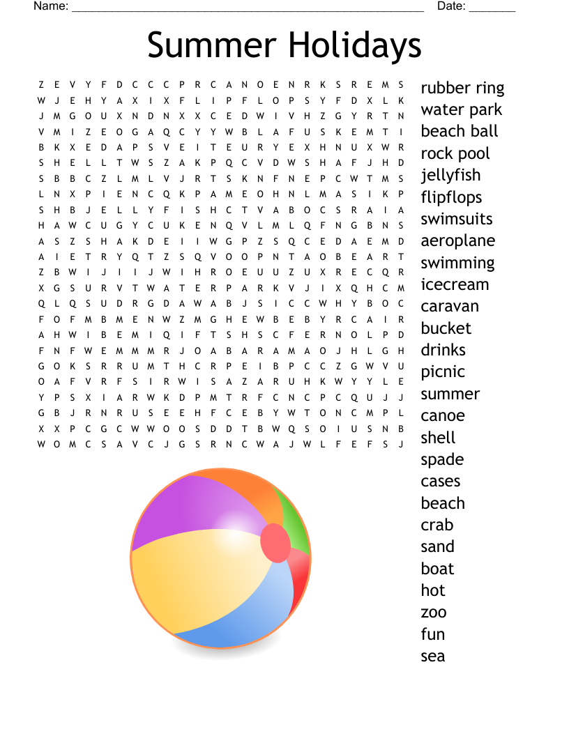 Summer Fun Word Search WordMint