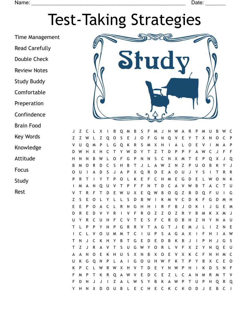 Test Taking Word Search WordMint