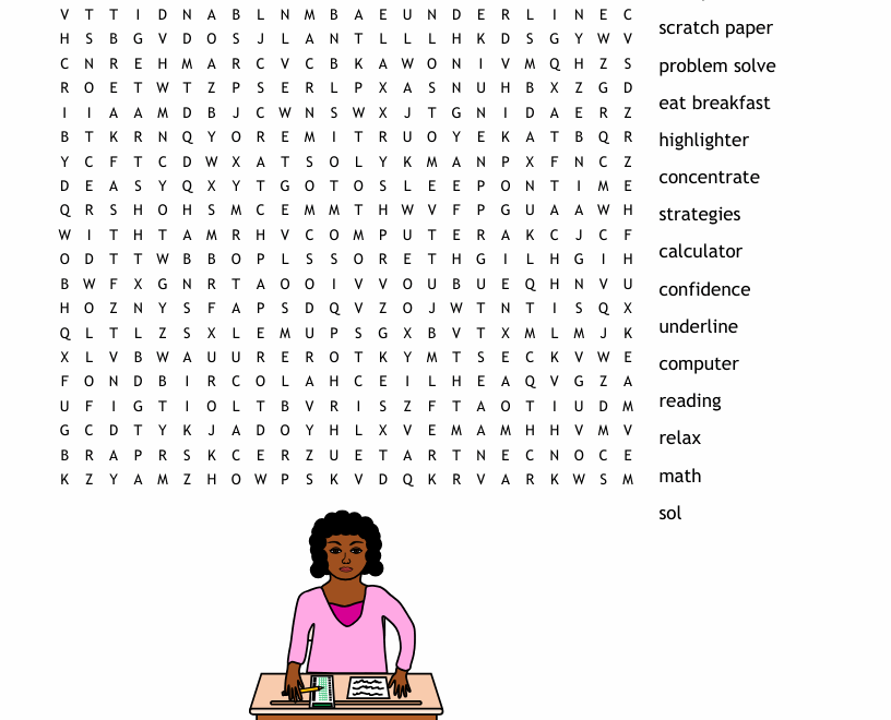 Test Taking Word Search WordMint